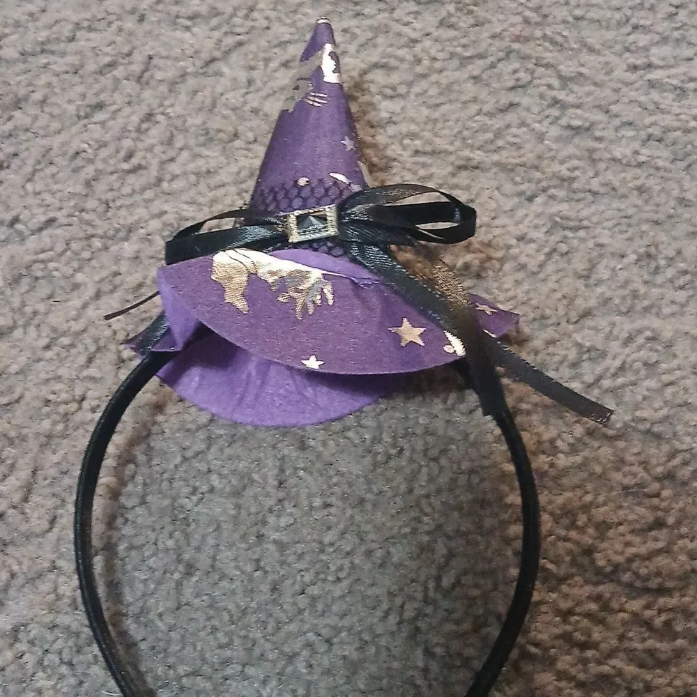 Halloween witches headbands for girls or women purple black orange NEW